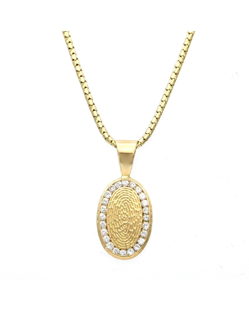 Diamond Oval Drop Necklace