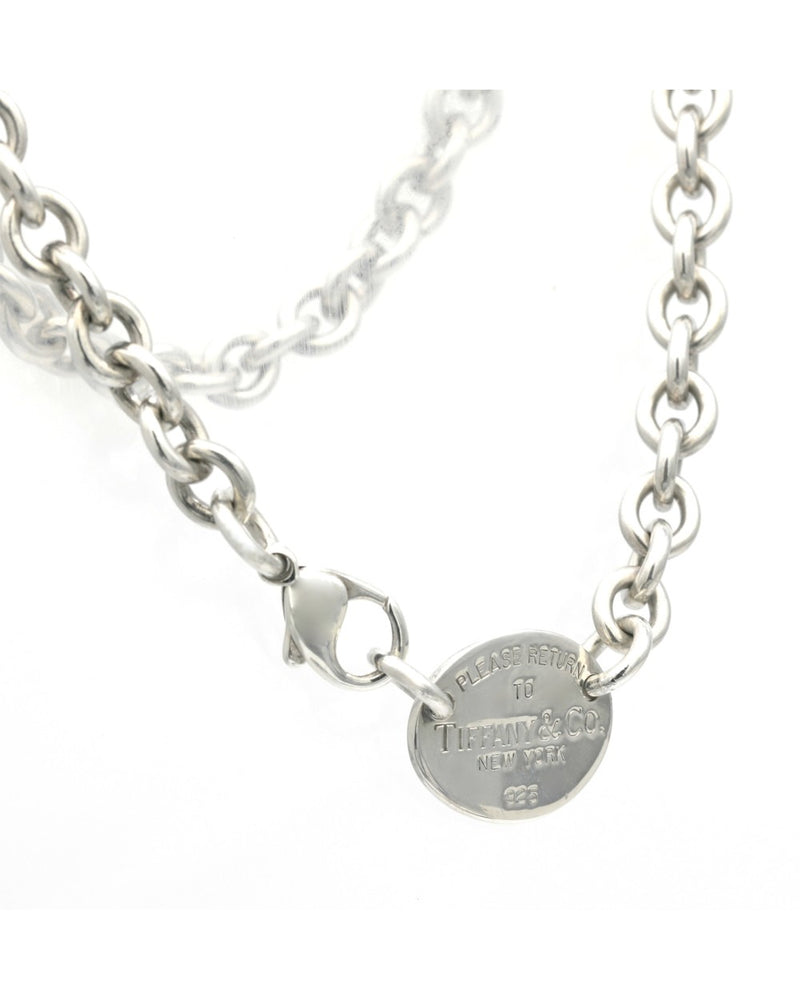 Oval Tag Necklace in Silver