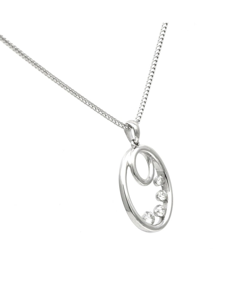 Diamond Oval in Oval Drop Necklace