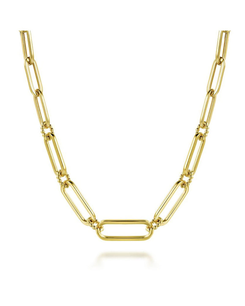 Gabriel & Co. Paperclip and Ball Link Chain Necklace