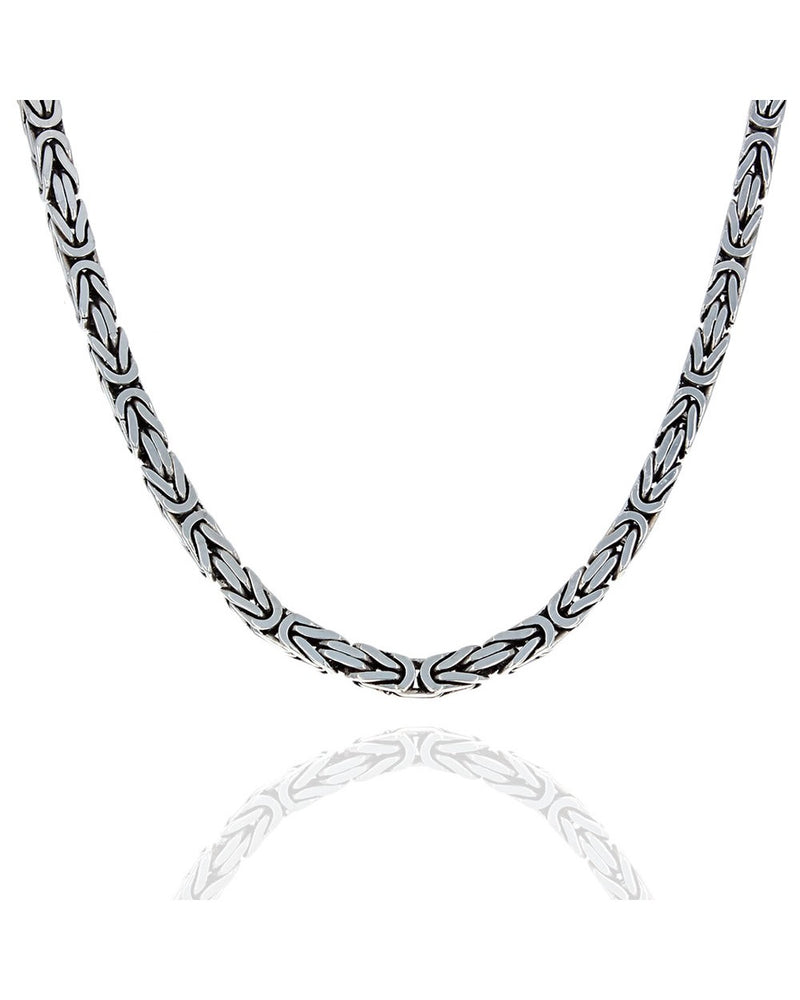 Byzantine Link Chain Necklace in Silver