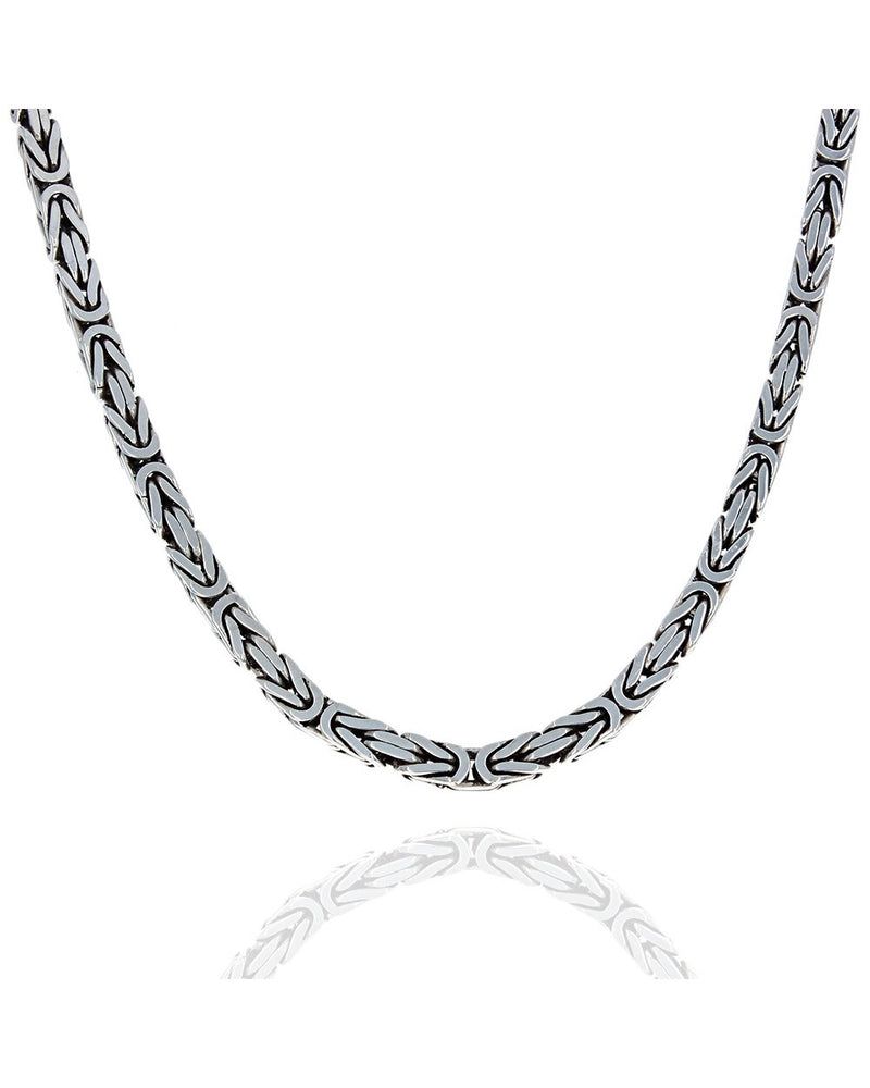 Byzantine Link Chain Necklace in Silver