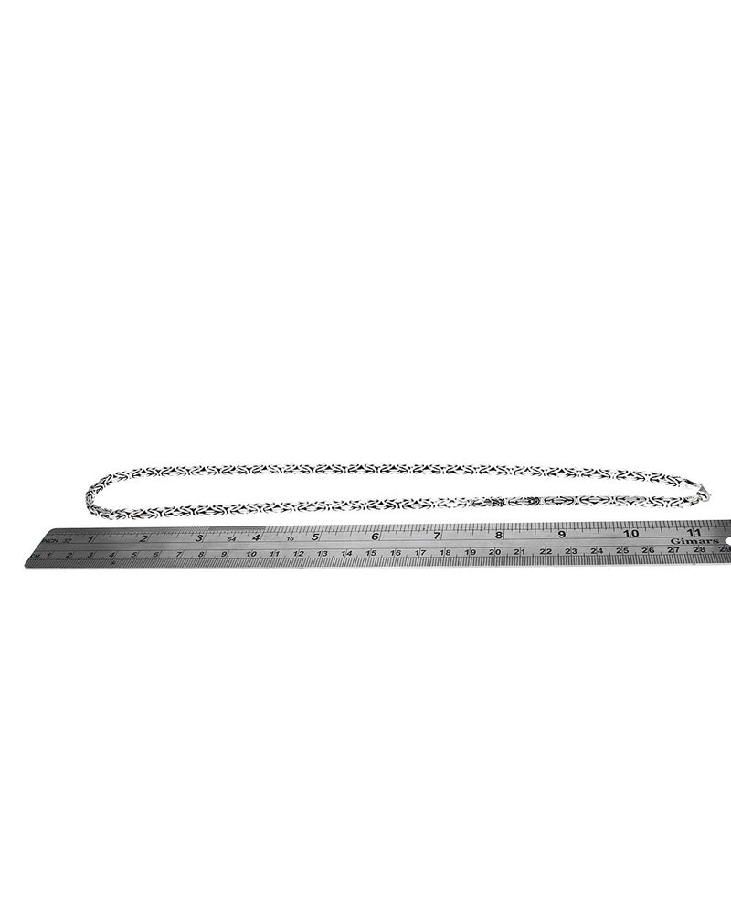 Byzantine Link Chain Necklace in Silver