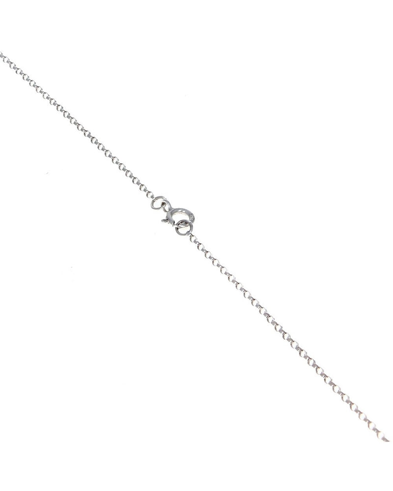 Elongated Open Diamond Drop on Rolo Chain Necklace