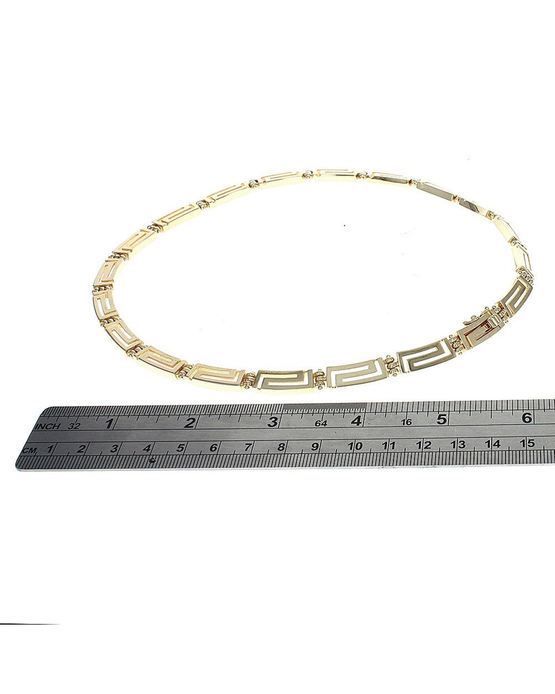 Greek Key Link Necklace