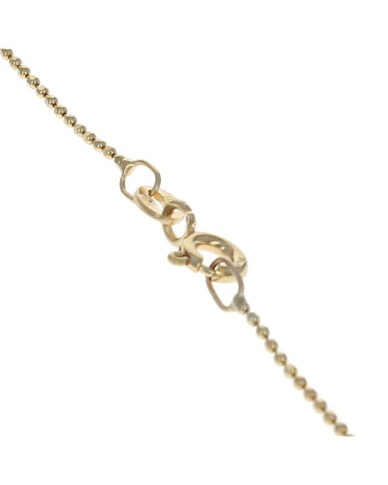 Bezel Link Diamond Drop on Bead Chain Necklace