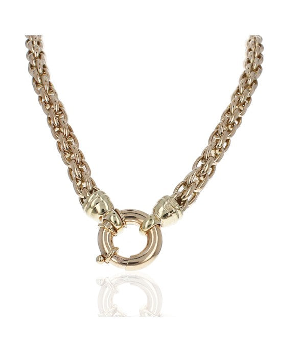 Honeycomb Link Chain Necklace in Gold