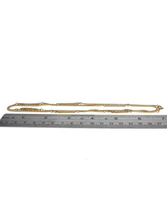 Alternating Square Foxtail and Cuban Link Chain Necklace