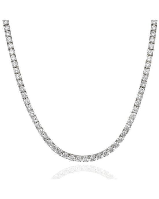 Diamond Inline Necklace in White Gold