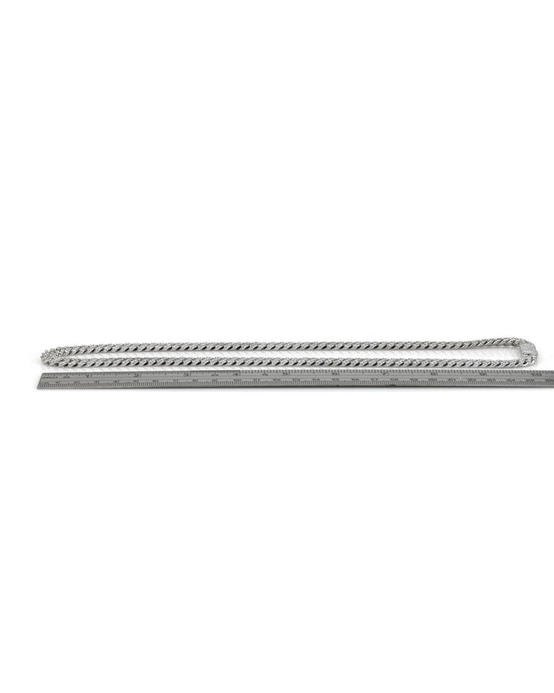 Diamond Pave Cuban Link Chain Necklace in White Gold