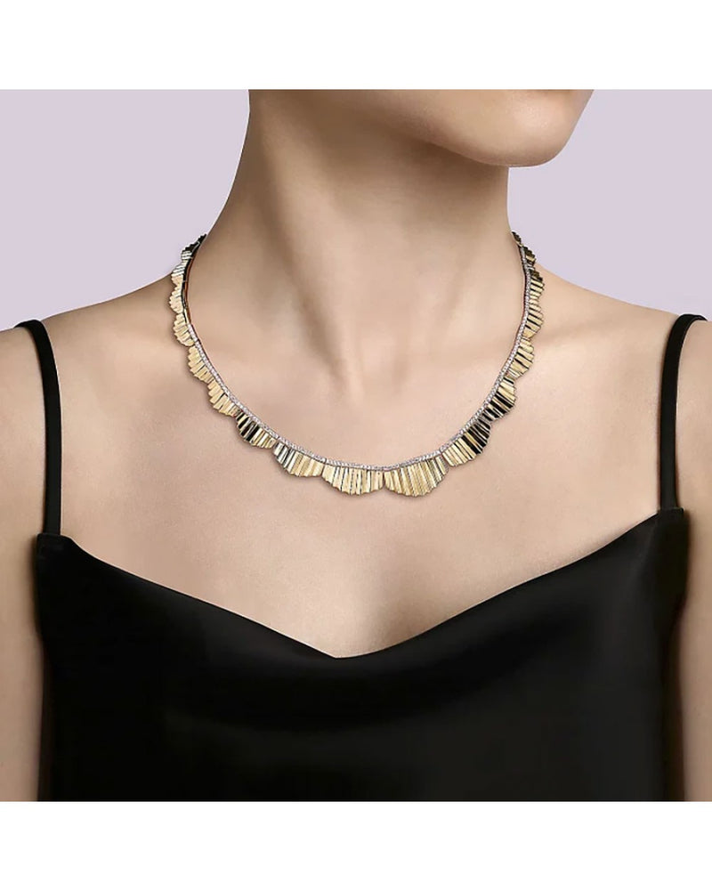 Gabriel & Co. Contemporary Collection Diamond Scalliped Necklace