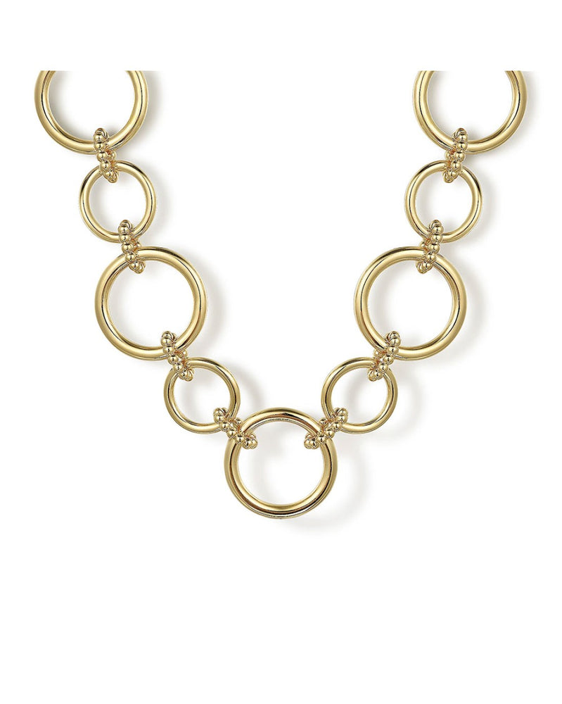 Gabriel & Co. Bujukan Collection Bead and Circle Link Necklace