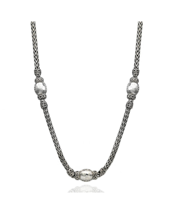 John Hardy Palu Bead Wheat Chain Necklace in Sterling Silver