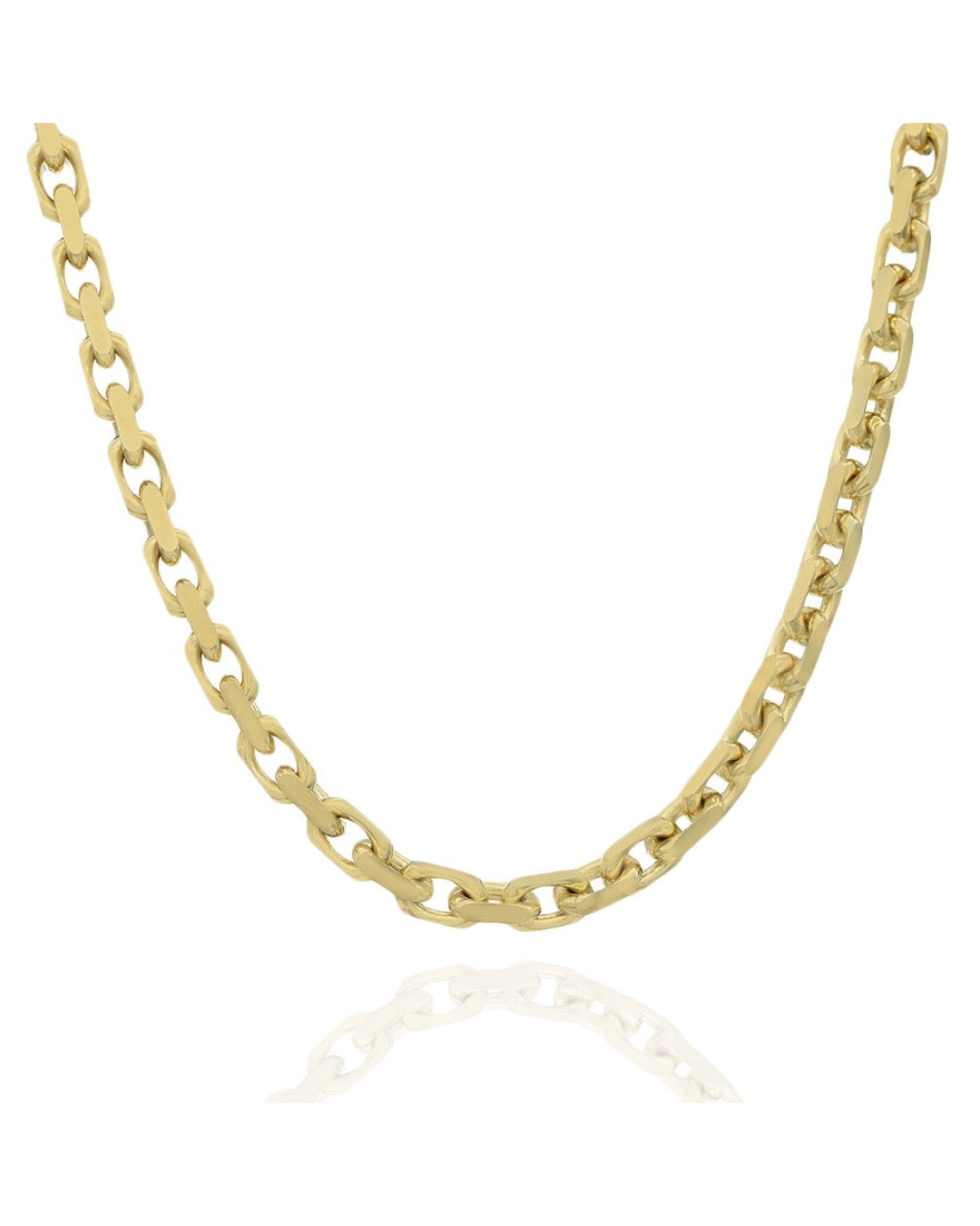 Rectangular Link Chain Necklace in Yellow Gold – E.D. Marshall Jewelers™