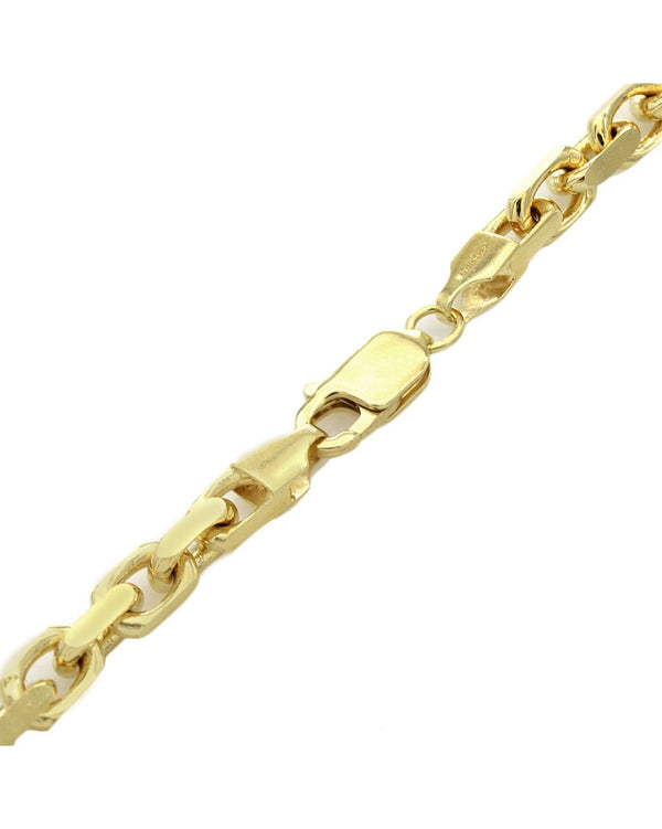 Rectangular Link Chain Necklace in Yellow Gold