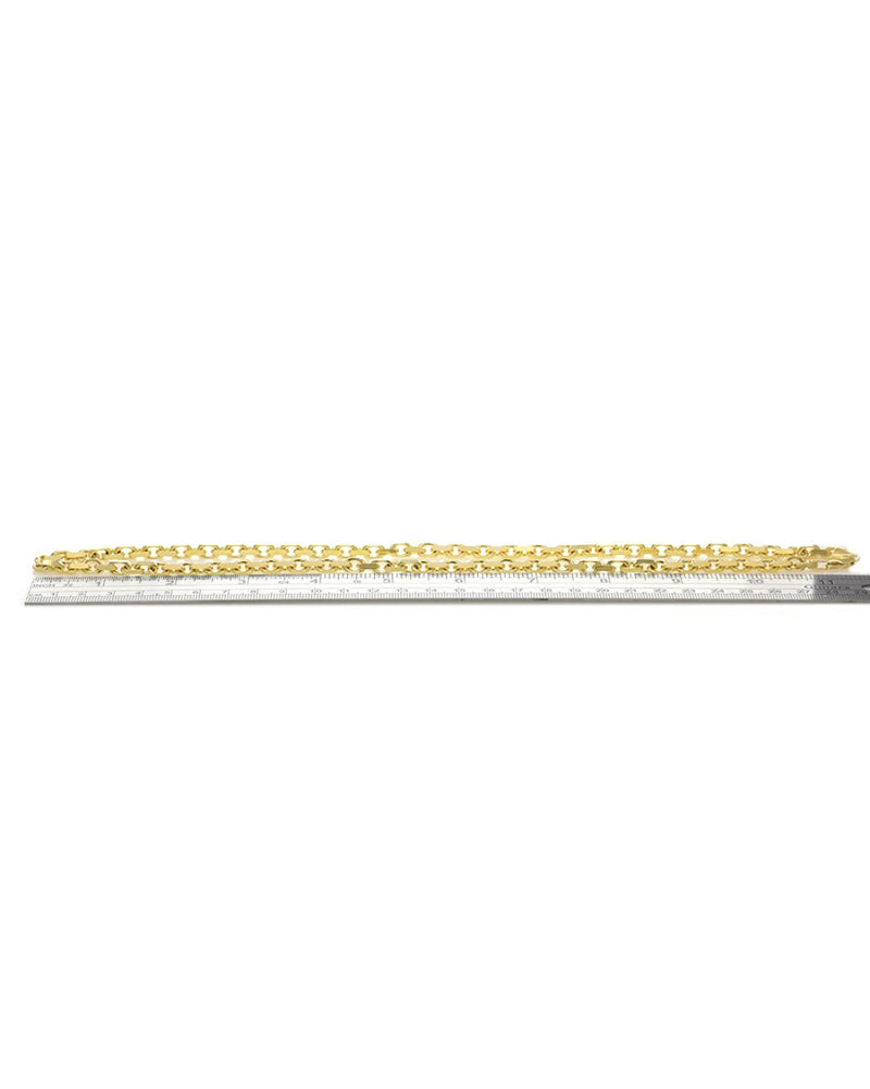 Rectangular Link Chain Necklace in Yellow Gold