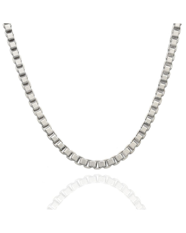 Venetian Box Chain Necklace in Sterling Silver