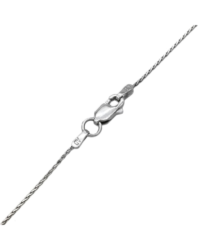 Floating Diamond Halo Drop on Wheat Chain Necklace