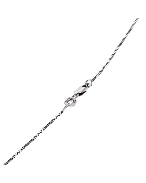 Diamond and Pearl Drop on Box Chain Necklace