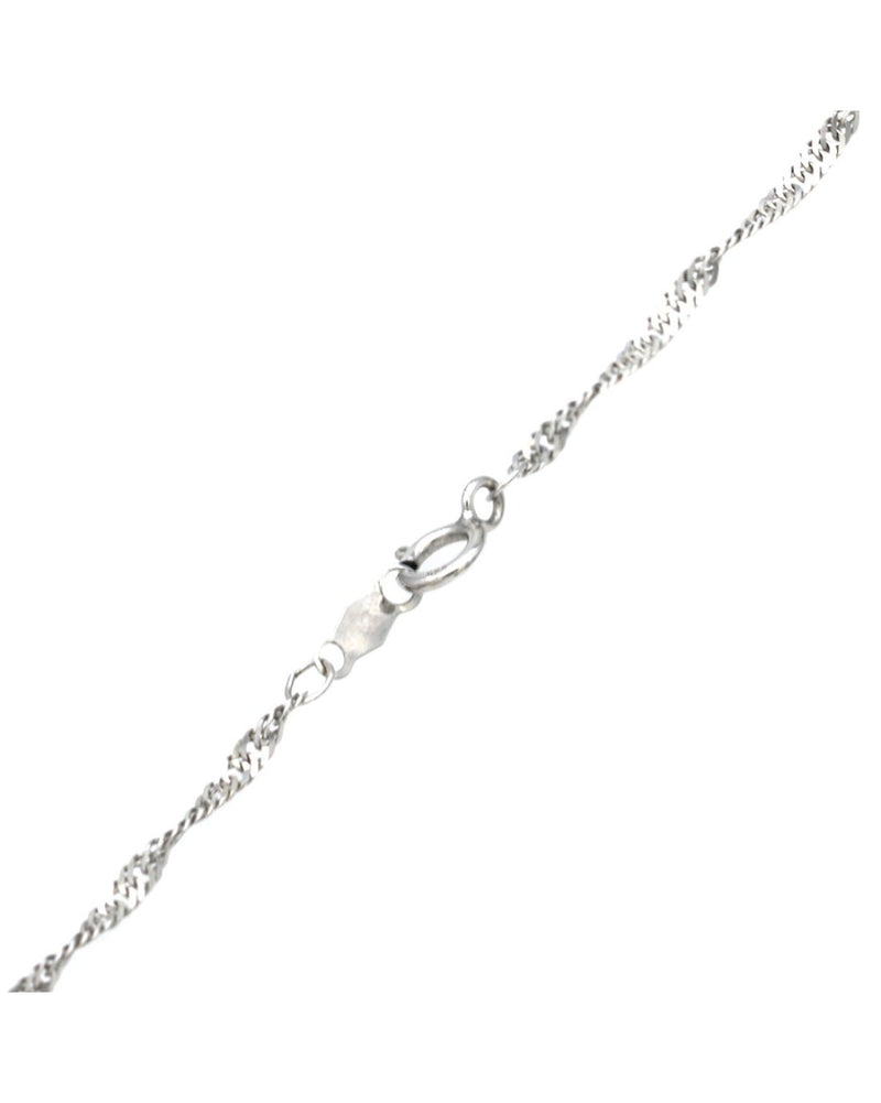 Rainbow Sapphire and Diamond Pendant on Twisted Lace Chain Necklace in White Gold