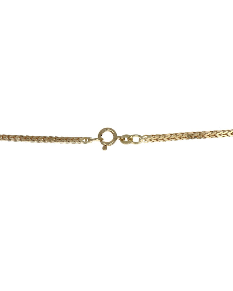 Square Foxtail Chain Necklace in Yellow Gold