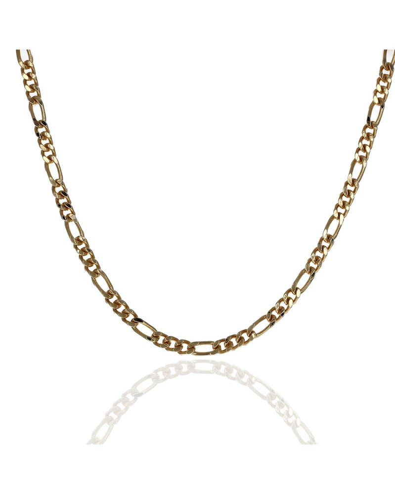 Figaro Link Chain Necklace in Yellow Gold