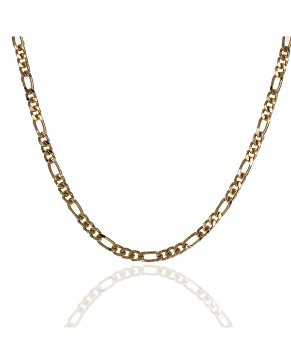 Figaro Link Chain Necklace in Yellow Gold