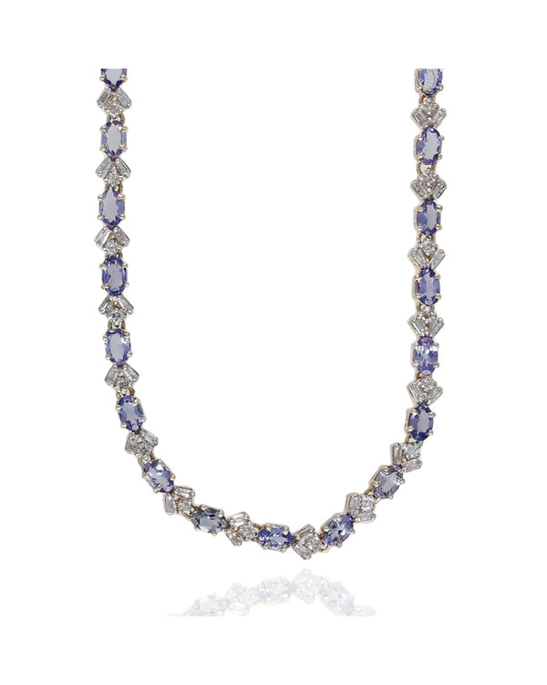 Alternating Tanzanite and Diamond Inline Bracelet