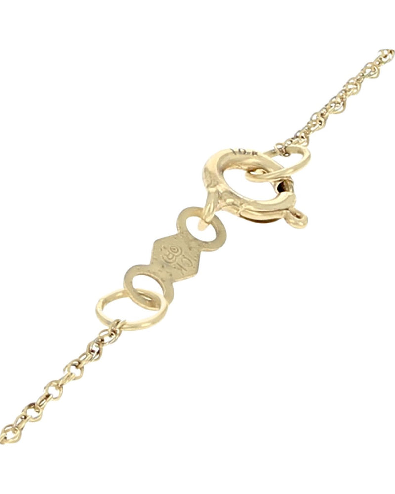 Alternating Blue Sapphire and Diamond Heart Necklace in Yellow Gold