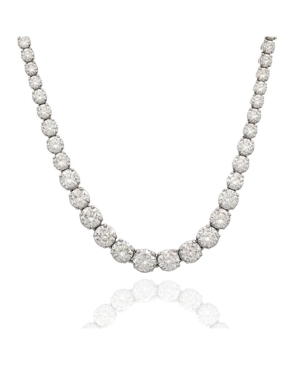 23.43ctw Graduated Diamond Inline Necklace in White Gold