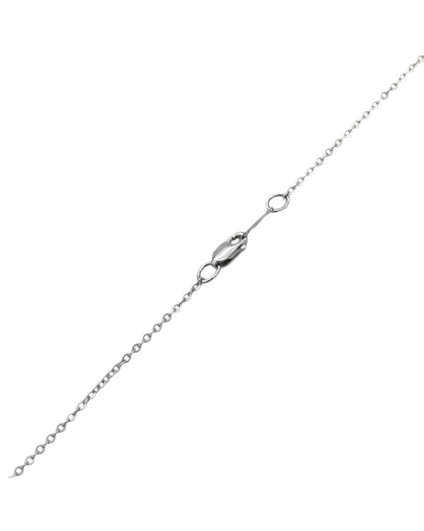 Diamond Halo Pendant with Diamond Stations Necklace in White Gold