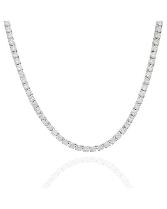 Diamond Inline Necklace in White Gold