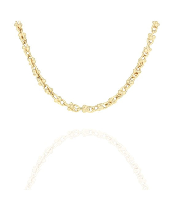 U Ball Link Chain Necklace in 18K Gold