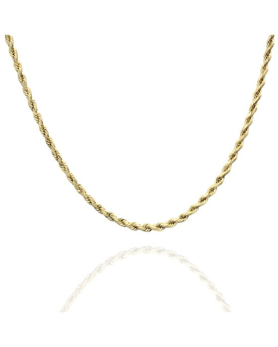 Rope Chain Necklace in Yellow Gold