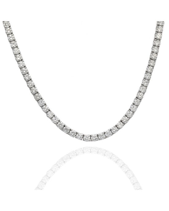 Diamond Inline Necklace in White Gold