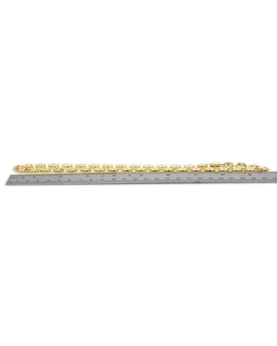 Hollow Puffed Mariner Chain Necklace in Yellow Gold