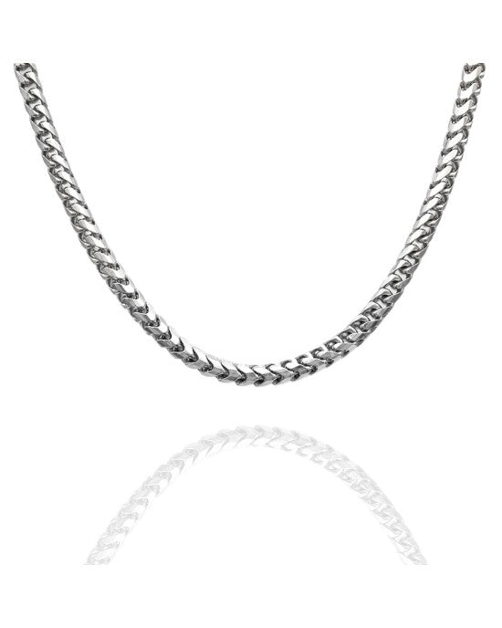 Franco Chain Necklace in White Gold