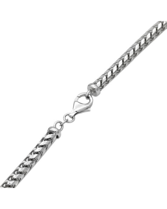 Franco Chain Necklace in White Gold