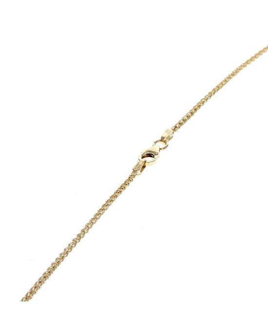 Textured Open Cut Chai Necklace in Yellow Gold