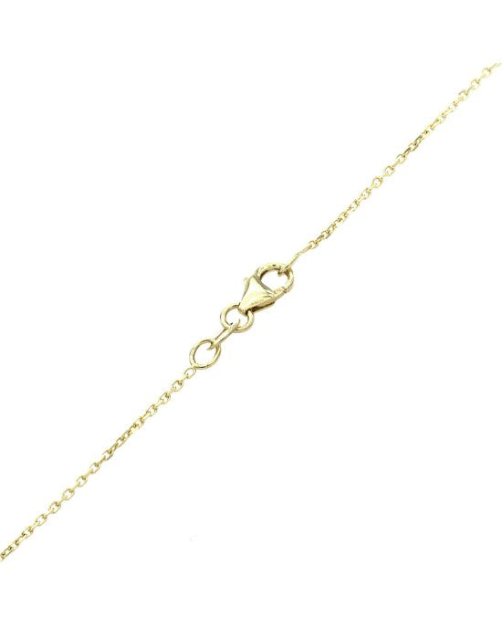 Diamond Open Circle Necklace in Yellow Gold