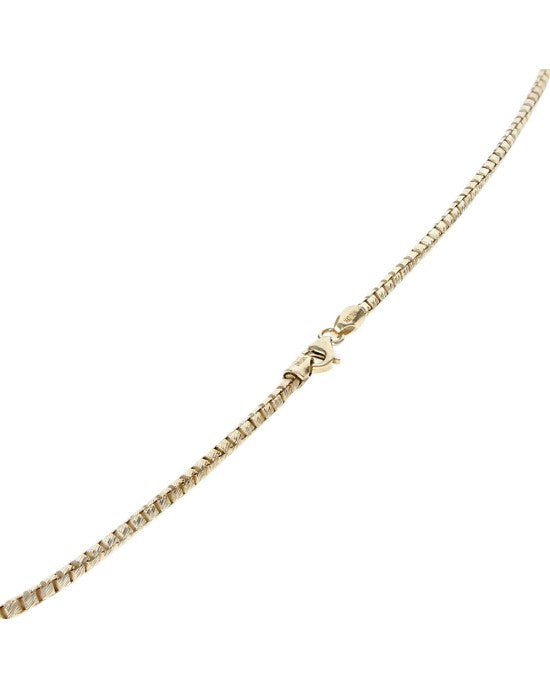 Diamond Cut Box Chain Necklace in Yellow Gold