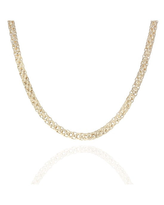 Mirror Link Chain Necklace in Yellow Gold