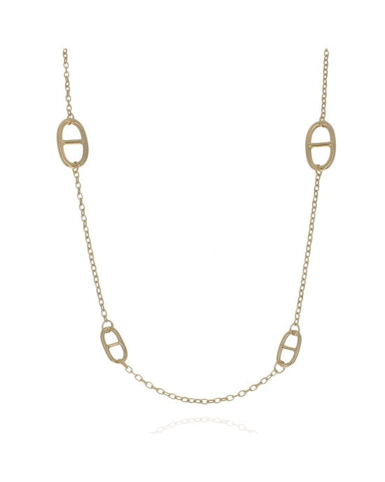 Mariner Link Station Rolo Link Chain Necklace