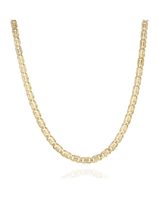 Custom Flat Mariner Chain Necklace in Yellow Gold