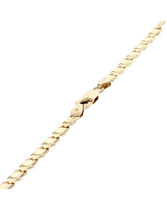 Custom Flat Mariner Chain Necklace in Yellow Gold