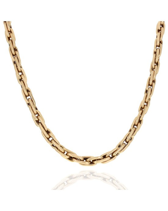 Thick Wheat Chain Necklace in Yellow Gold