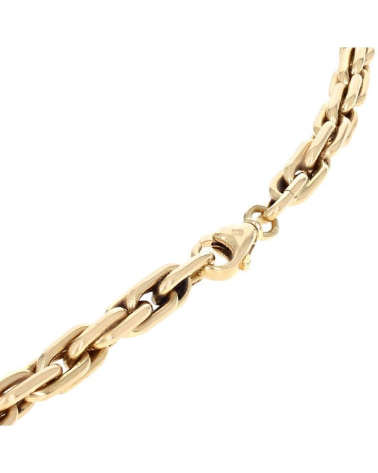 Thick Wheat Chain Necklace in Yellow Gold