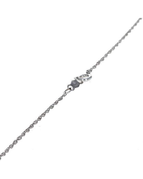 Diamond Double Halo Necklace in White Gold