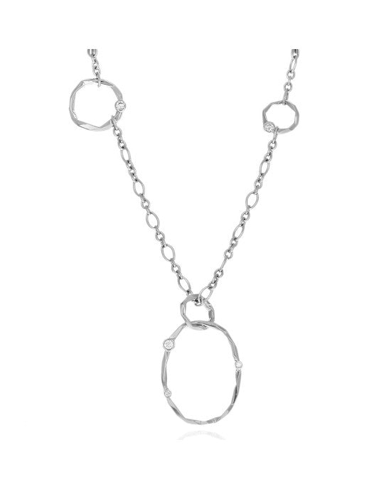 Mimi So Diamond Oval Station Chain Necklace