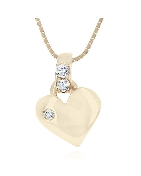 Diamond Solitaire Heart Drop Necklace